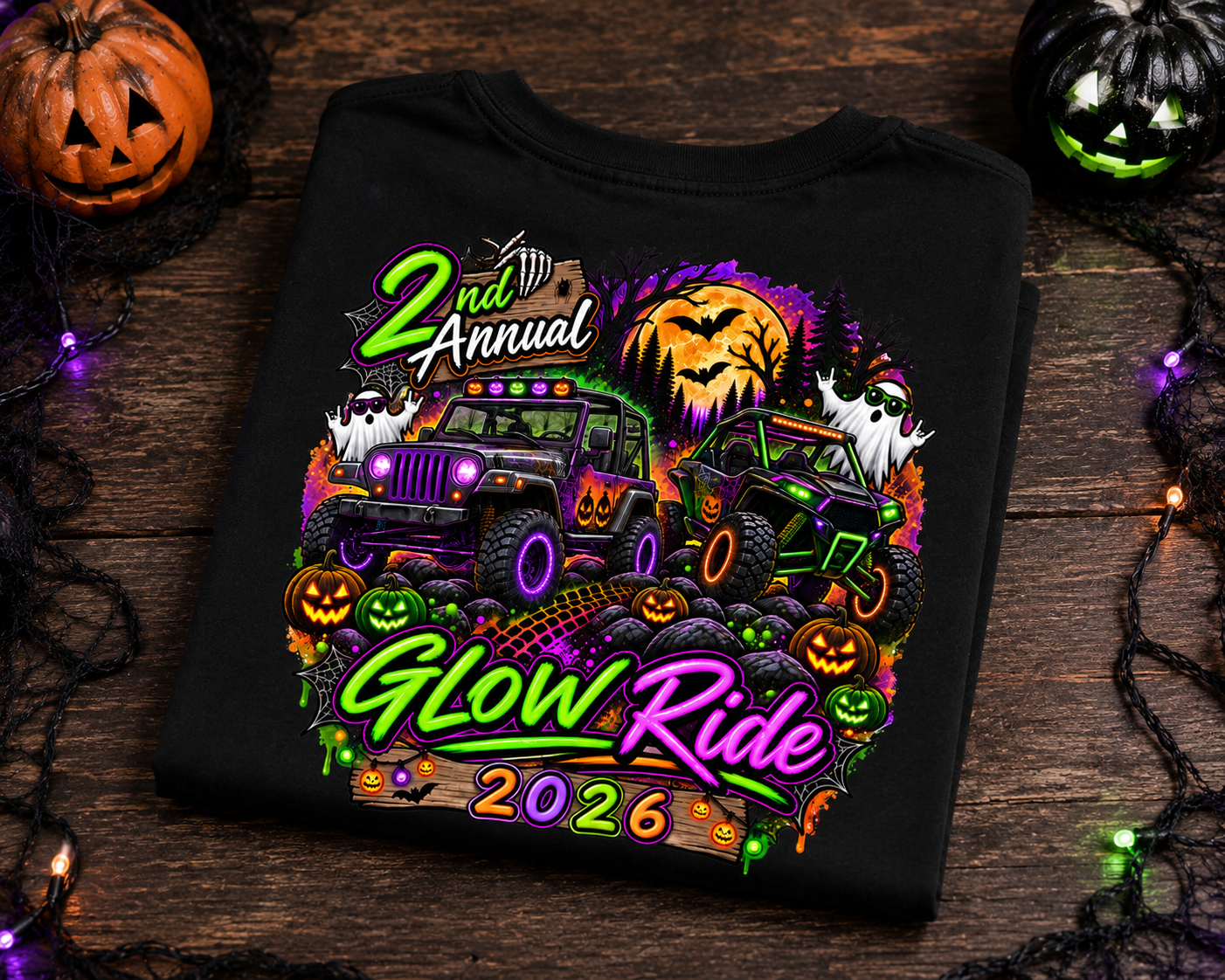2nd Annual Glow Ride 2026 β Black T-Shirt