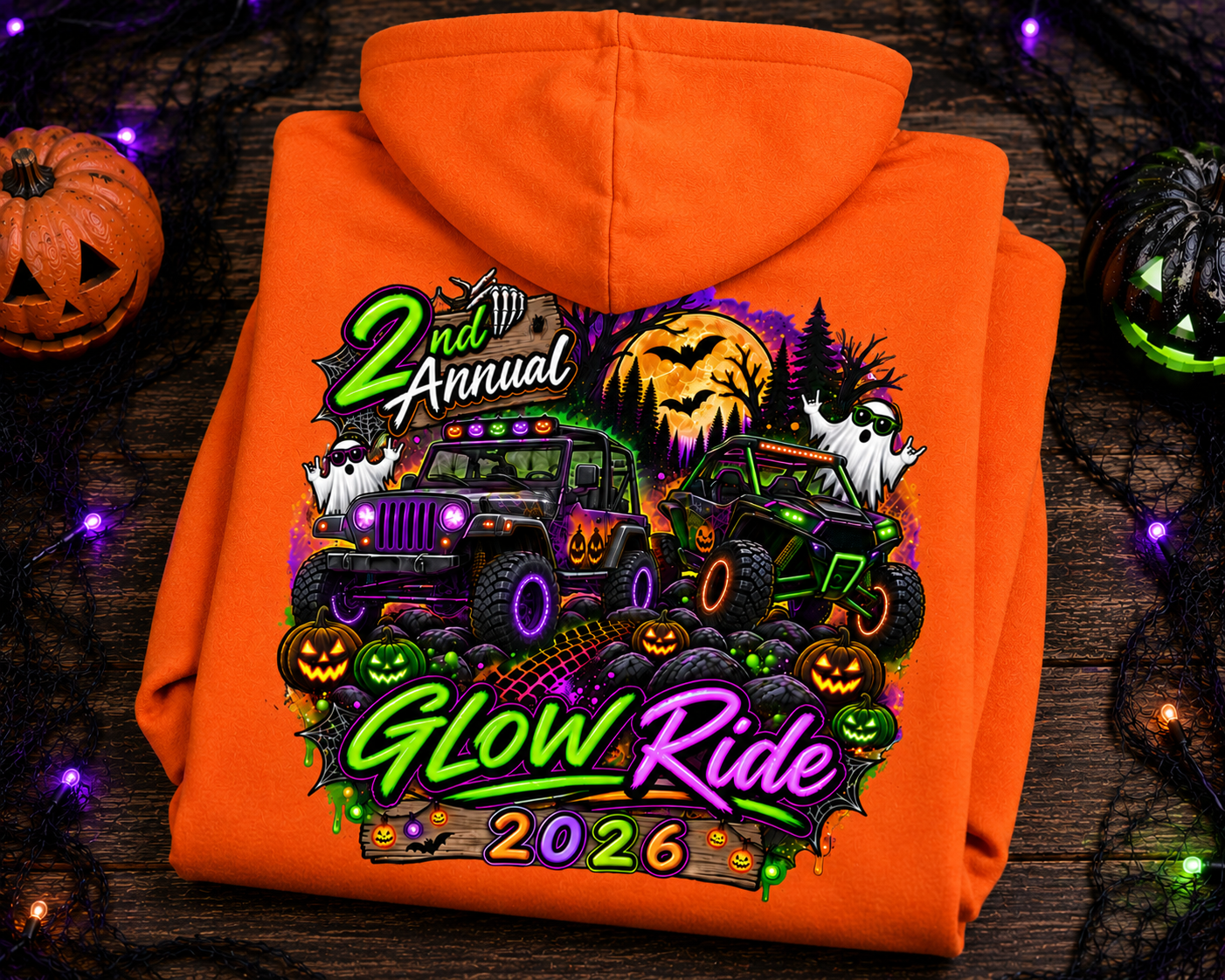 2nd Annual Glow Ride 2026 – Orange Hoodies