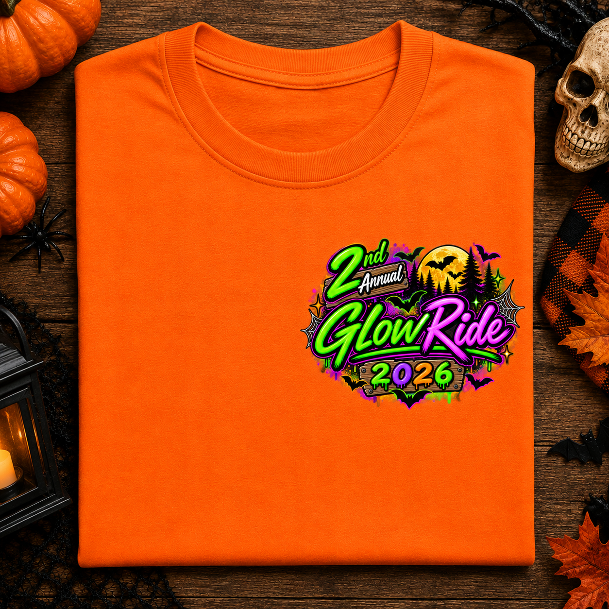 2nd Annual Glow Ride 2026 – Orange T-Shirt