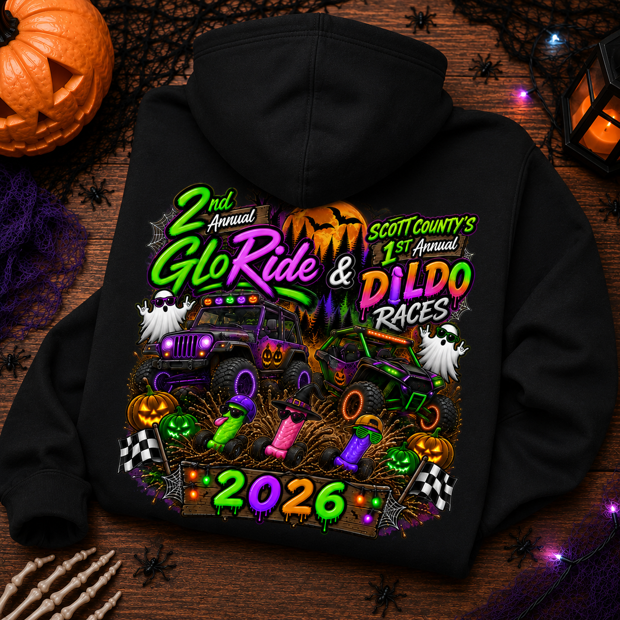2nd Annual Glow Ride 2026 – Black Hoodies