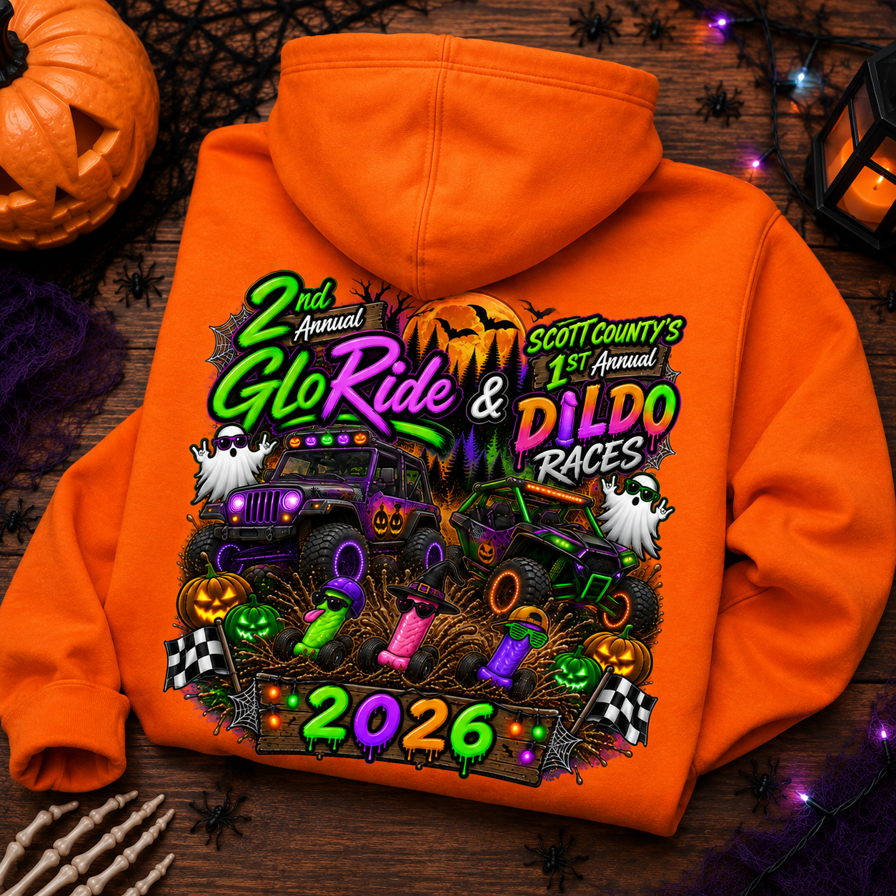 2nd Annual Glow Ride 2026 – Orange Hoodies (Copy)