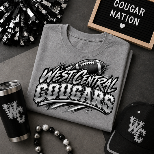 West Central Cougars Football Tee