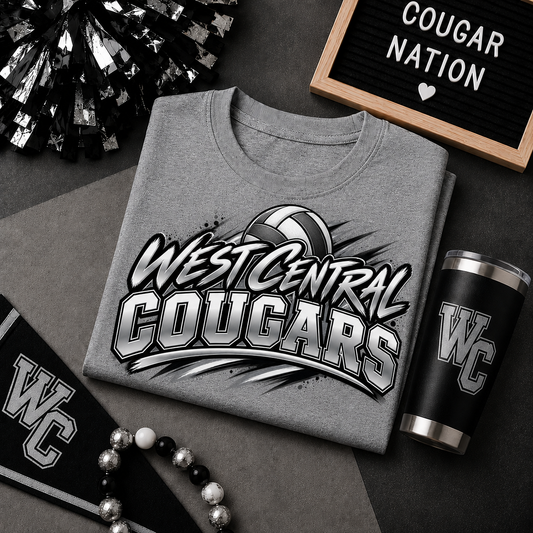 West Central Cougars Volleyball Tee