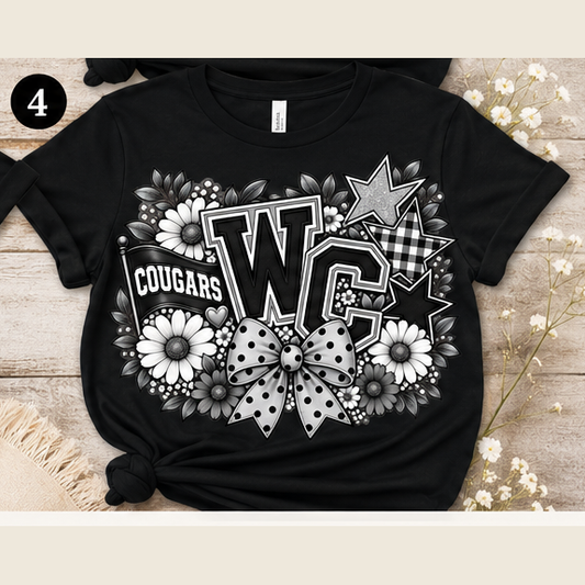 West Central Cougars Floral Tee